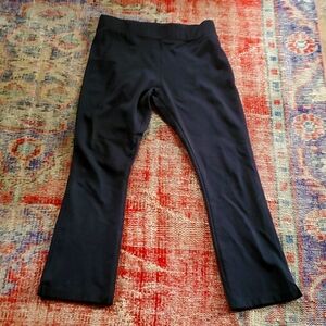 American Giant Capri Pants Wnn 6 Black Modal Stretch Knit Cropped Legging Pocket